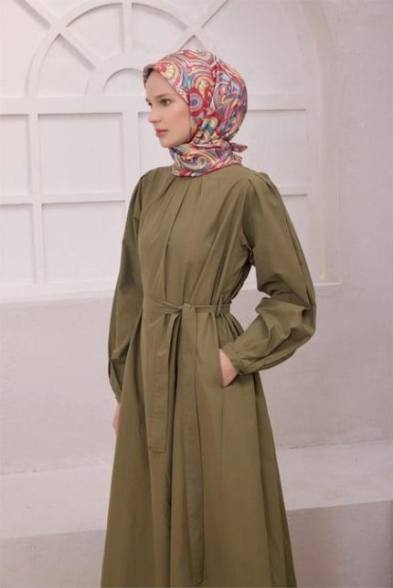 Belli Tivil Saf İpek Eşarp 4222 - 80 Kırmızı Soyut Desen