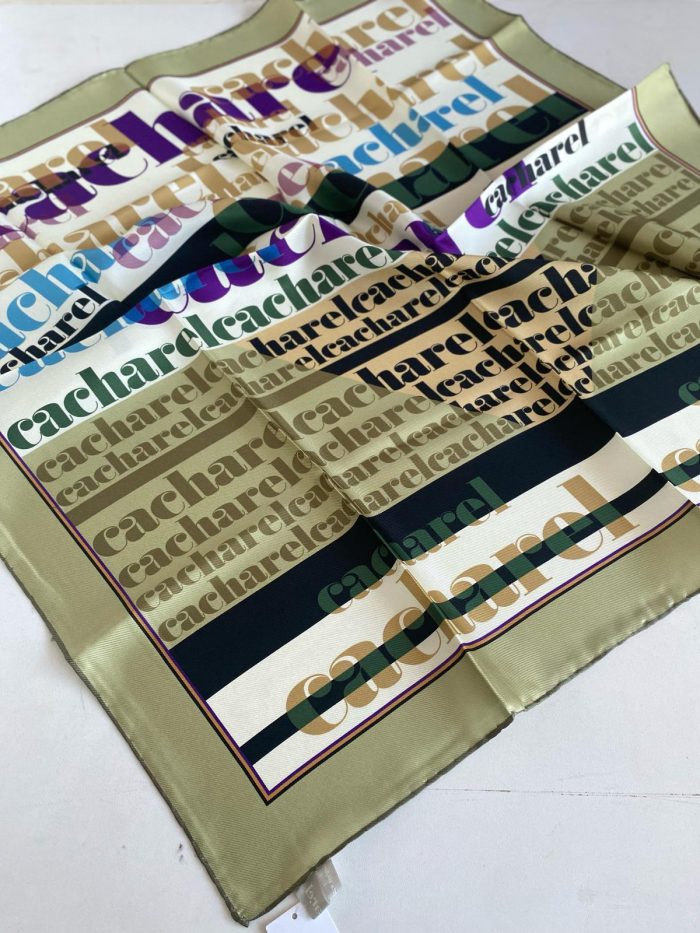 Cacharel Defolu Tivil İpek Eşarp 46439 Yeşil Karışık Desen - Görsel 1