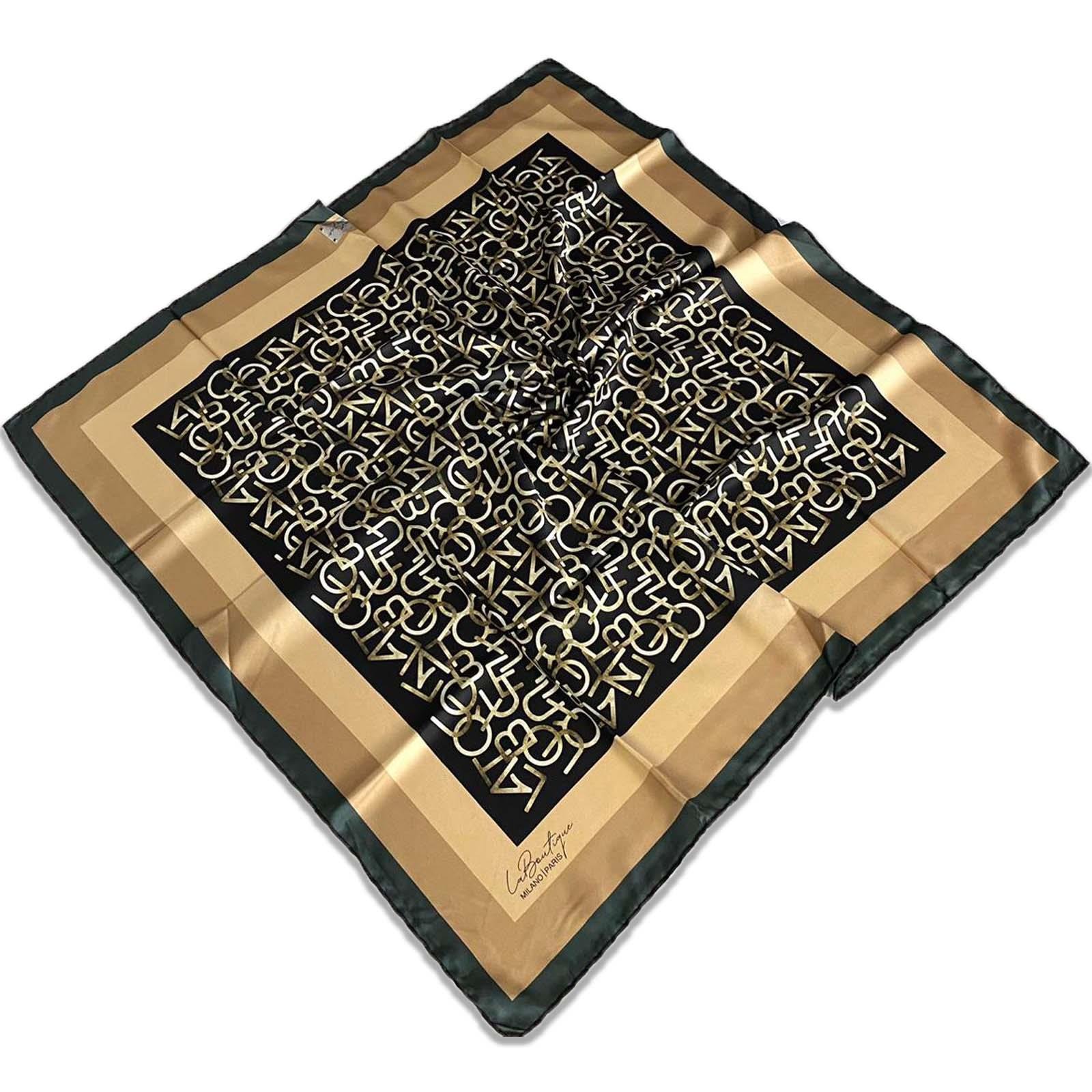 defolu-polyester-la-boutique-siyah-kar-6-48f1 Az Hatalı Polyester La Boutique Siyah Karma Desen Eşarp 32584 - Görsel 1