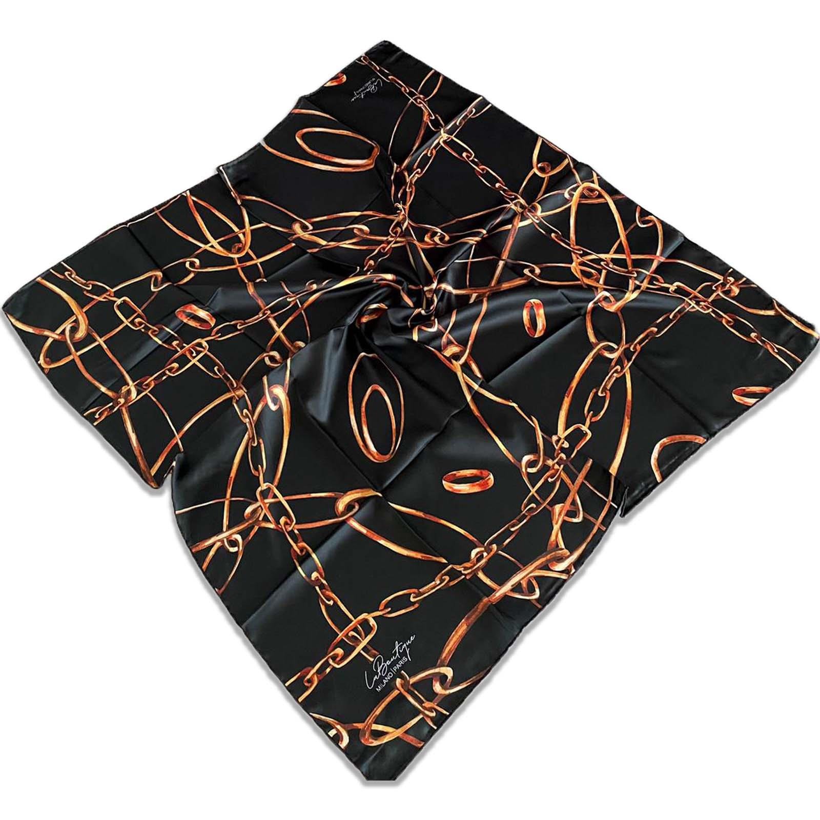 defolu-polyester-la-boutique-siyah-kar-85fb-2 Az Hatalı Polyester La Boutique Siyah Karma Desen Eşarp 32619 - Görsel 1