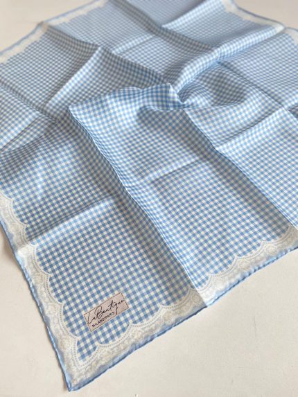 La Boutique Az Hatalı Tivil Saf İpek Eşarp 51025 Mavi Karışık Desen