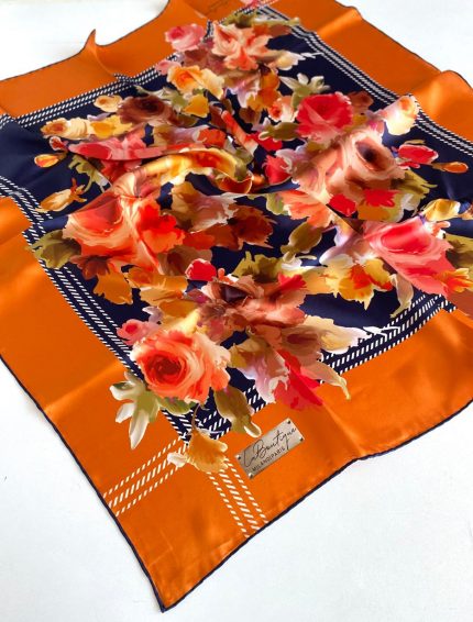 La Boutique Az Hatalı Sura İpek Eşarp 49671 Turuncu Karışık Desen