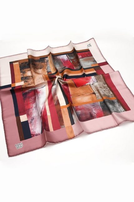 Levidor Tivil İpek Eşarp 40006 Pembe Karışık Desen