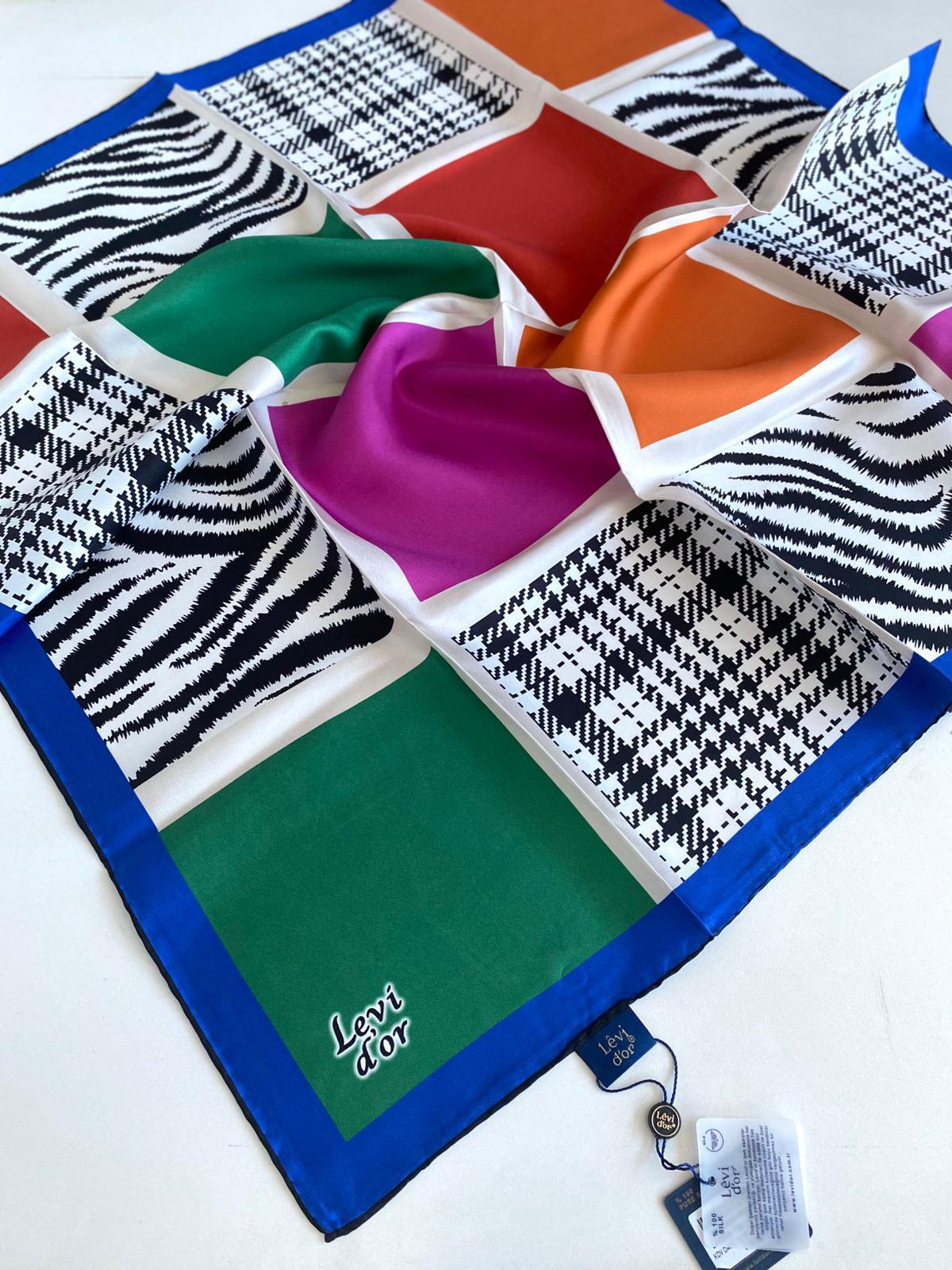 levidor-tivil-ipek-esarp-46895-kirmizi-1-a2f3 Levidor Tivil İpek Eşarp 46895 Kırmızı Karışık Desen - Görsel 1