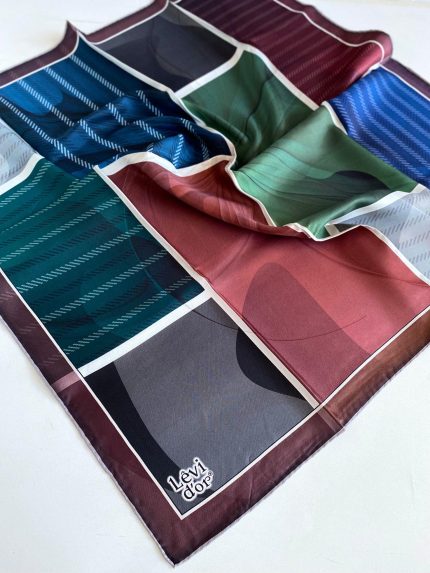 Levidor Tivil İpek Eşarp 46930 Mürdüm Karışık Desen