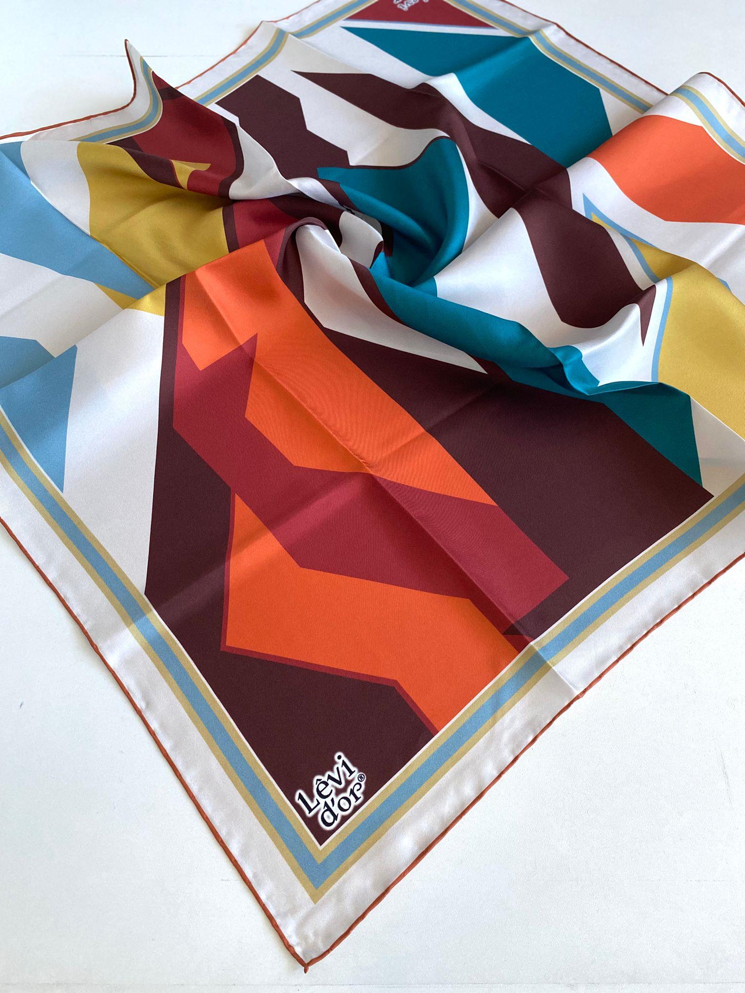 levidor-tivil-saf-ipek-esarp-49390-kre-c4dbe9 Levidor Tivil Saf İpek Eşarp 49390 Krem Karışık Desen - Görsel 1