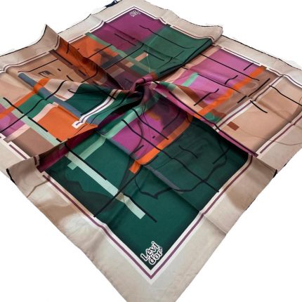 Levidor Yeşil Desenli Tivil İpek Eşarp 22514 - 07