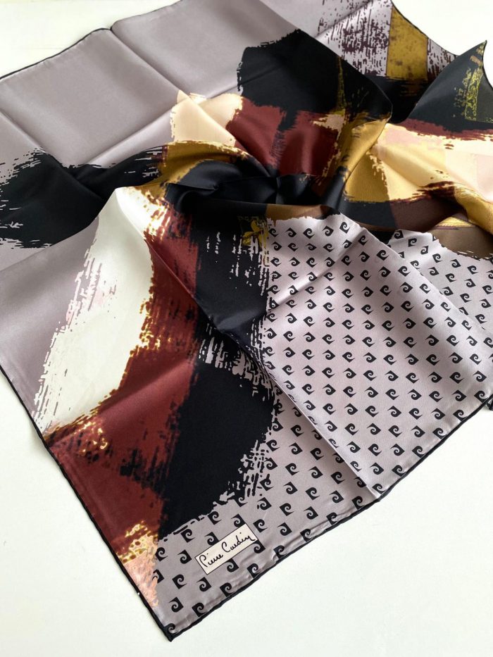Pierre Cardin Tivil İpek Eşarp 8496438 - 912 - 48735 Vizon Karışık Desen - Görsel 1