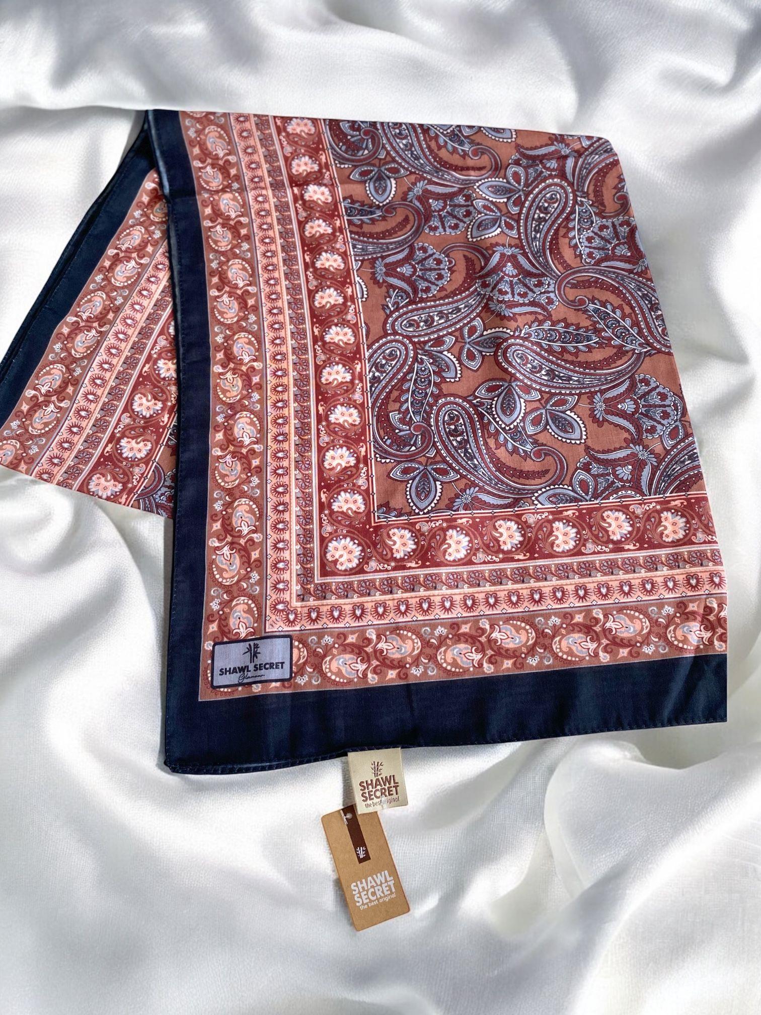 shawl-secret-glamour-pamuklu-etnik-sof-d-b423 Shawl Secret Glamour Pamuklu Etnik Soft Şal 49510 Kahverengi - Görsel 1