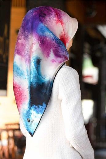 Vissona Tivil İpek Eşarp 10698 - 0024 Pembe Armürlü Desen