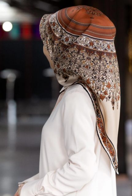 Vissona Tivil İpek Eşarp 17547 - 2 - 0014  Krem Karışık Desen