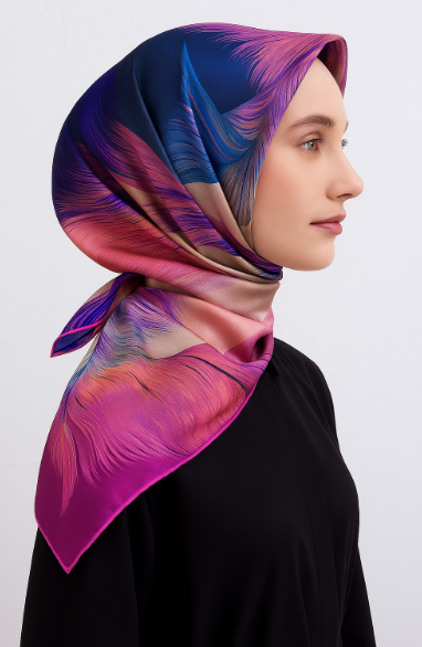 Vissona Tivil İpek Eşarp 51130 Mor Kırçıllı Desen