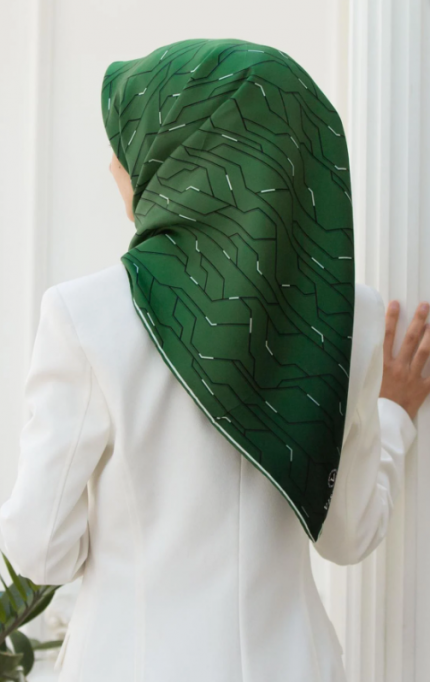 Vissona Tivil İpek Eşarp 6246 - 26 - 0036 Yeşil Karışık Desen