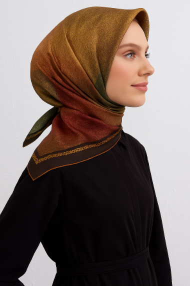 Vissona Tivil İpek Eşarp 8409 - 2 - 0007 Bordo Armürlü Desen