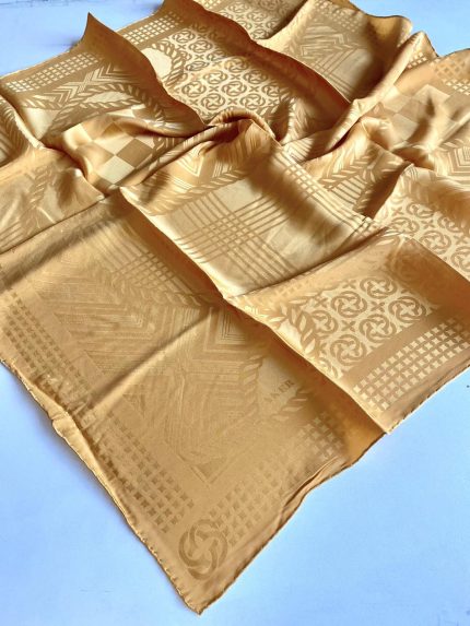 Aker Defolu Sura İpek Eşarp 39362 Bal Sarısı Düz Renk