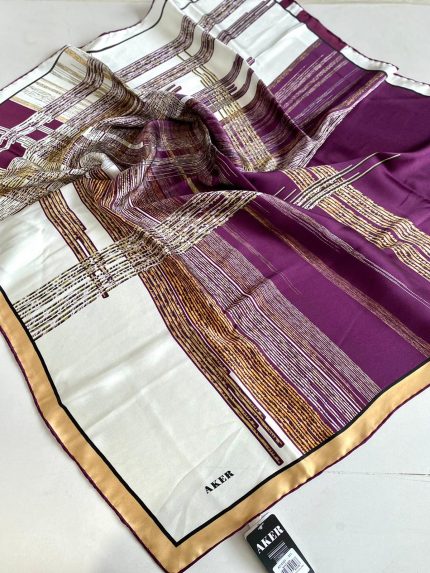 Aker Sura İpek Eşarp 42604  Mor Karışık Desen