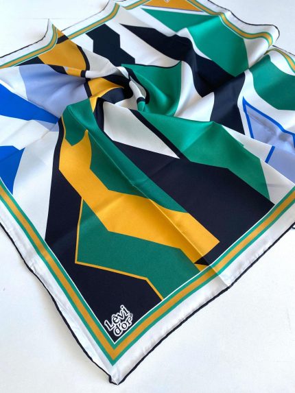 Levidor Tivil Saf İpek Eşarp 49392 Siyah Karışık Desen